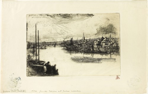 Battersea Reach, 1863, Francis Seymour Haden, English, 1818-1910, England, Etching with drypoint on