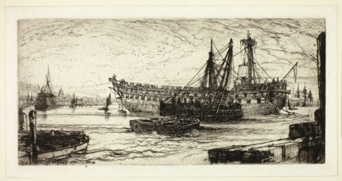 Breaking Up of the Agamemnon, No. 1, 1870, Francis Seymour Haden, English, 1818-1910, England,