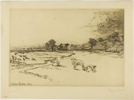 Sawley Abbey, 1873, Francis Seymour Haden, English, 1818-1910, England, Etching on zinc printed on