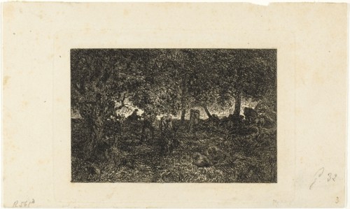 In the Forest, 1844, Charles Émile Jacque (French, 1813-1894), after Théodore Rousseau (French,