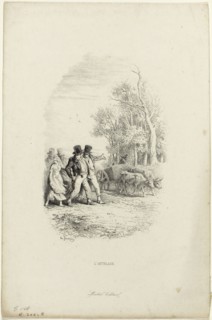 The Oxcart, Illustration from Fables by Lachambaudie, 1851, Charles Émile Jacque, French,