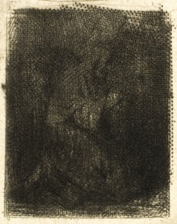 Monk at Prayer, c. 1843, Charles Émile Jacque, French, 1813-1894, France, Drypoint and roulette on