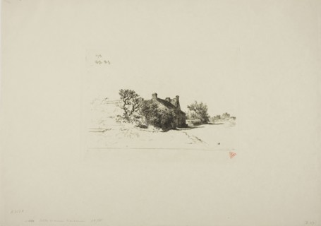 The Little Houses, Kercassier, c. 1875, Charles Émile Jacque, French, 1813-1894, France, Etching on