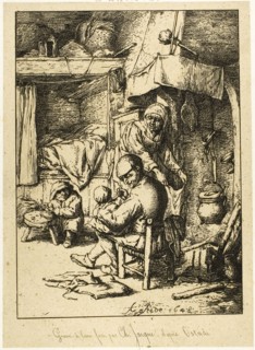 A Father and his Family, 1844, Charles Émile Jacque (French, 1813-1894), after Adriaen van Ostade