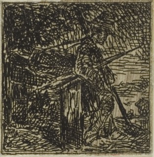 Vagabond, n.d., Charles Émile Jacque, French, 1813-1894, France, Etching on ivory wove paper, 24 ×