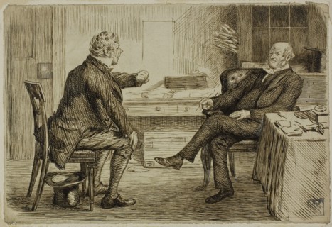 Solicitor and Client, 1870/91, Charles Keene, English, 1823-1891, England, Pen and brown ink, with