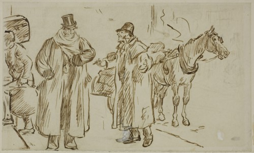 Blarney, 1870/91, Charles Keene, English, 1823-1891, England, Pen and brown ink, corrected with