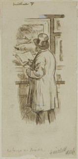 Man at Exhibition, 1870/91, Charles Keene, English, 1823-1891, England, Pen and brown ink, with