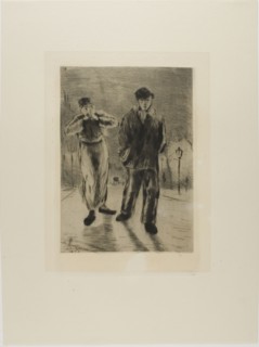 Plate from l’Assommoir (two boys on gaslit street), 1878, Gaston La Touche, French, 1854-1913,