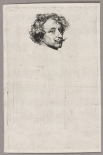 Self-Portrait, 1630/33, Anthony van Dyck, Flemish, 1599-1641, Flanders, Etching in black on ivory