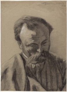 Self-Portrait, c. 1877, Jules Bastien-Lepage, French, 1848-1884, France, Black chalk heightened