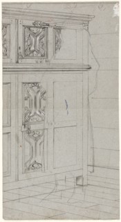 Sketch of a Cabinet, n.d., Henry Stacy Marks, English, 1829-1898, England, Black chalk heightened