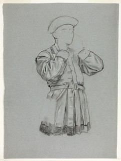 Unfinished Sketch of Man in Tunic, n.d., Henry Stacy Marks, English, 1829-1898, England, Black