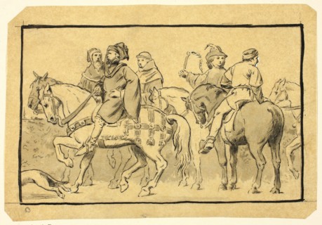 Canterbury Pilgrims, n.d., Henry Stacy Marks, English, 1829-1898, England, Pen and black ink, with