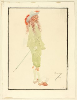 A Cavalier, 1900, Philipp William May, English, 1864-1903, England, Watercolor on cream wove board,