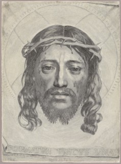 The Sudarium of Saint Veronica, 1649, Claude Mellan, French, 1598-1688, France, Engraving in black