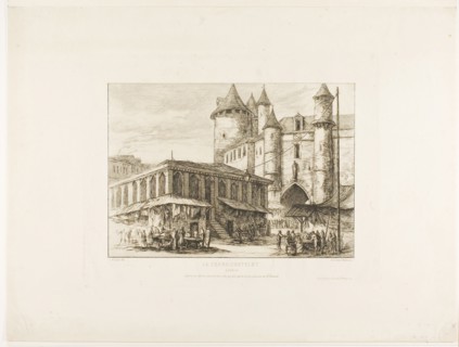 The Grand Châtelet, Paris, c. 1780, after an earlier drawing, 1861, Charles Meryon (French,