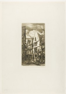 Rue des Toiles, Bourges, 1853, Charles Meryon, French, 1821-1868, France, Etching and drypoint on