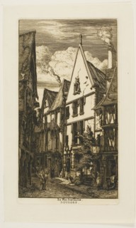 Rue des Toiles, Bourges, 1853, Charles Meryon, French, 1821-1868, France, Etching and drypoint on