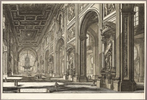 Interior view of the Basilica of St. John Lateran, from Views of Rome, 1768, Giovanni Battista