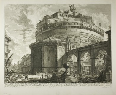 View of the Mausoleum of the Emperor Hadrian (now called Castel Sant’Angelo) from the Rear, from