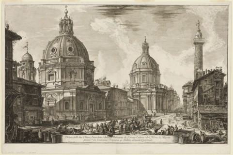 View of Two Churches, One Called 1. S. Maria di Loreto, the other 2. The Name of Mary, near 3.