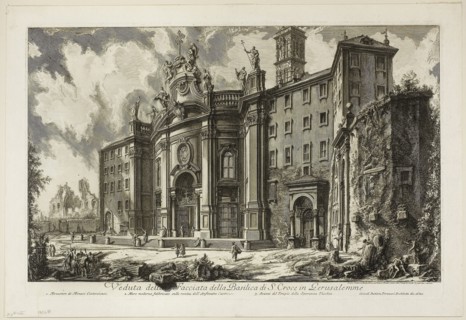 View of the Façade of the Basilica of S. Croce in Gerusalemme [the Holy Cross in Jerusalem], from