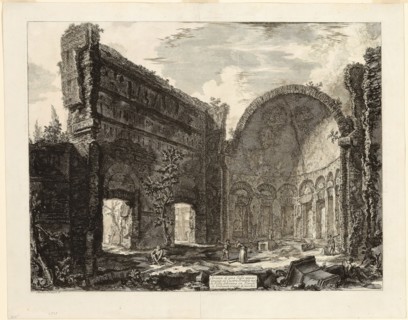 Remains of a room belonging to the Praetorian Fort at Hadrian’s Villa, Tivoli, from Views of Rome,