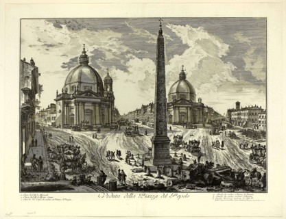 View of the Piazza del Popolo, from Views of Rome, 1750/59, Giovanni Battista Piranesi, Italian,