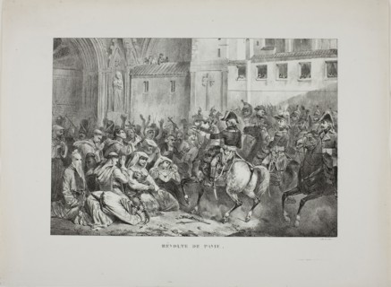 Revolt of Pavia, 1826, Denis Auguste Marie Raffet (French, 1804-1860), printed by François le