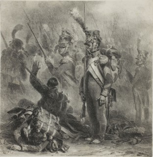 Close the Ranks, 1832, Denis Auguste Marie Raffet, French, 1804-1860, France, Lithograph in black