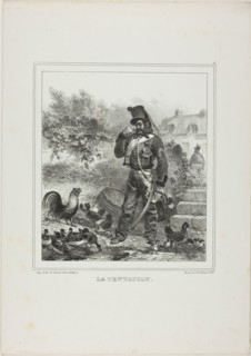 Temptation, 1833, Denis Auguste Marie Raffet (French, 1804-1860), printed by Chez Gihaut Frères