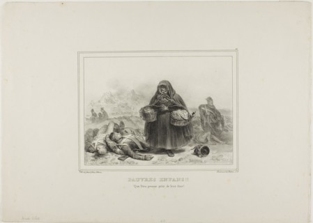 Poor Children!! May God take pity on their souls!, 1834, Denis Auguste Marie Raffet (French,