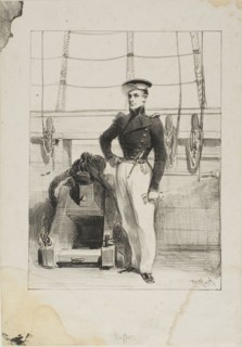 Royal Navy, Line Crew, Ship’s Ensign, 1830–33, Denis Auguste Marie Raffet, French, 1804-1860,