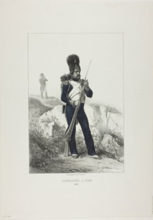 Grenadier on Foot, Elba, 1846, Théodore Valerio (French, 1819-1879), stone finished by Denis