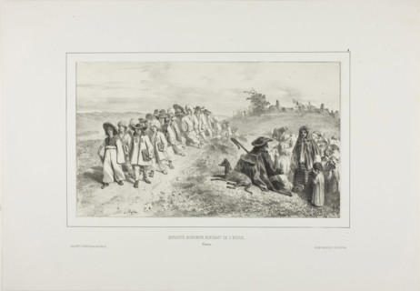 Hungarian Children Going to School, 1838, Denis Auguste Marie Raffet (French, 1804-1860), printed