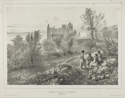 The Château of Count Woronzoff, Aloupka, Crimea, August 12, 1837, 1840, Denis Auguste Marie Raffet
