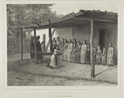 School for Young Tartar Girls, 1841, Denis Auguste Marie Raffet (French, 1804-1860), printed by
