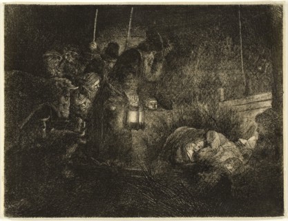 The Adoration of the Shepherds: A Night Piece, c. 1657, Rembrandt van Rijn, Dutch, 1606-1669,