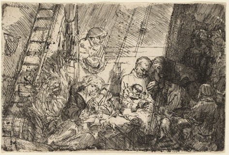 The Circumcision in the Stable, 1654, Rembrandt van Rijn, Dutch, 1606-1669, Holland, Etching on