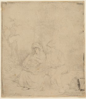 The Rest on the Flight into Egypt: Lightly Etched, 1645, Rembrandt van Rijn, Dutch, 1606-1669,