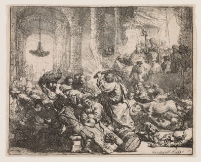 Christ Driving the Money Changers from the Temple, 1635, Rembrandt van Rijn, Dutch, 1606-1669,