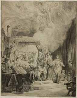 The Death of the Virgin, 1639, Rembrandt van Rijn, Dutch, 1606-1669, Holland, Etching and drypoint