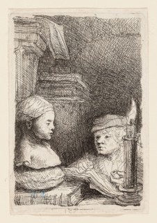 Man Drawing from a Cast, c. 1641, Rembrandt van Rijn, Dutch, 1606-1669, Holland, Etching on ivory