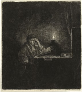 Student at a Table by Candlelight, 1642/65, Salomon Savery (Dutch, 1594-1683), after Rembrandt van