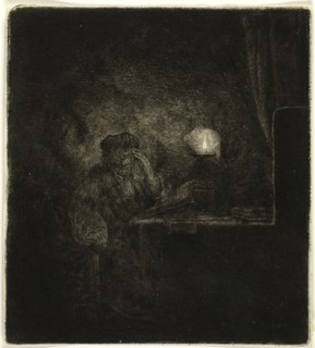 Student at a Table by Candlelight, 1642/65, Salomon Savery (Dutch, 1594-1683), after Rembrandt van