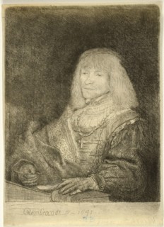 Man at a Desk Wearing a Cross and Chain, 1641, Rembrandt van Rijn, Dutch, 1606-1669, Holland,