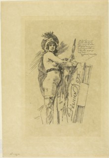 The Muse of Félicien Rops, 1895, Félicien Rops, Belgian, 1833-1898, Belgium, Heliogravure on cream