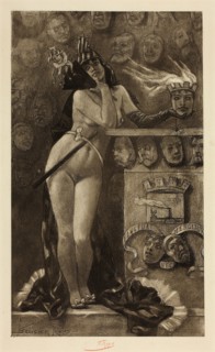 Modern Masks, 1889, Félicien Rops, Belgian, 1833-1898, Belgium, Photogravure in dark brown