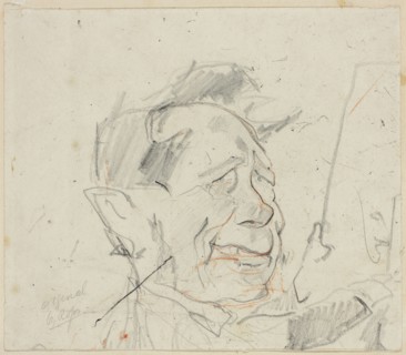 Sketch of Ferdinand Marinus, c. 1857, Félicien Rops, Belgian, 1833-1898, Belgium, Graphite, with